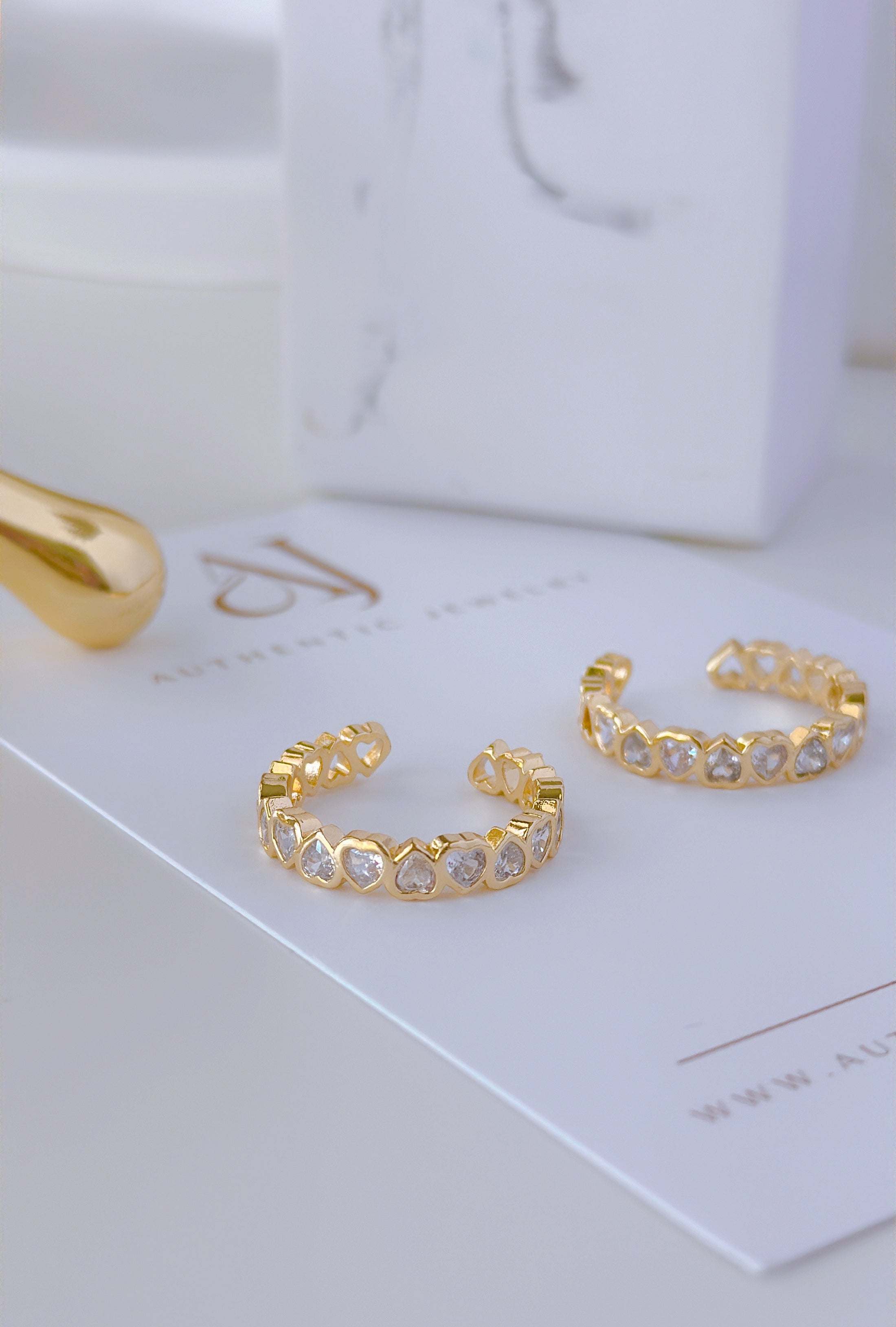 Cristal Heart Rings