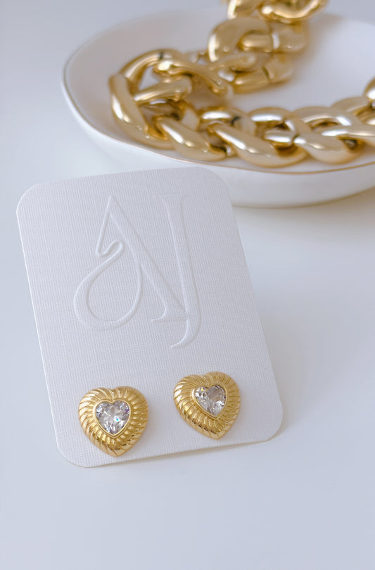 Diamond Heart Earrings