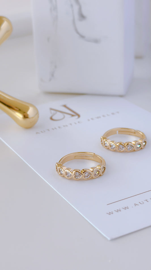 Cristal Heart Rings