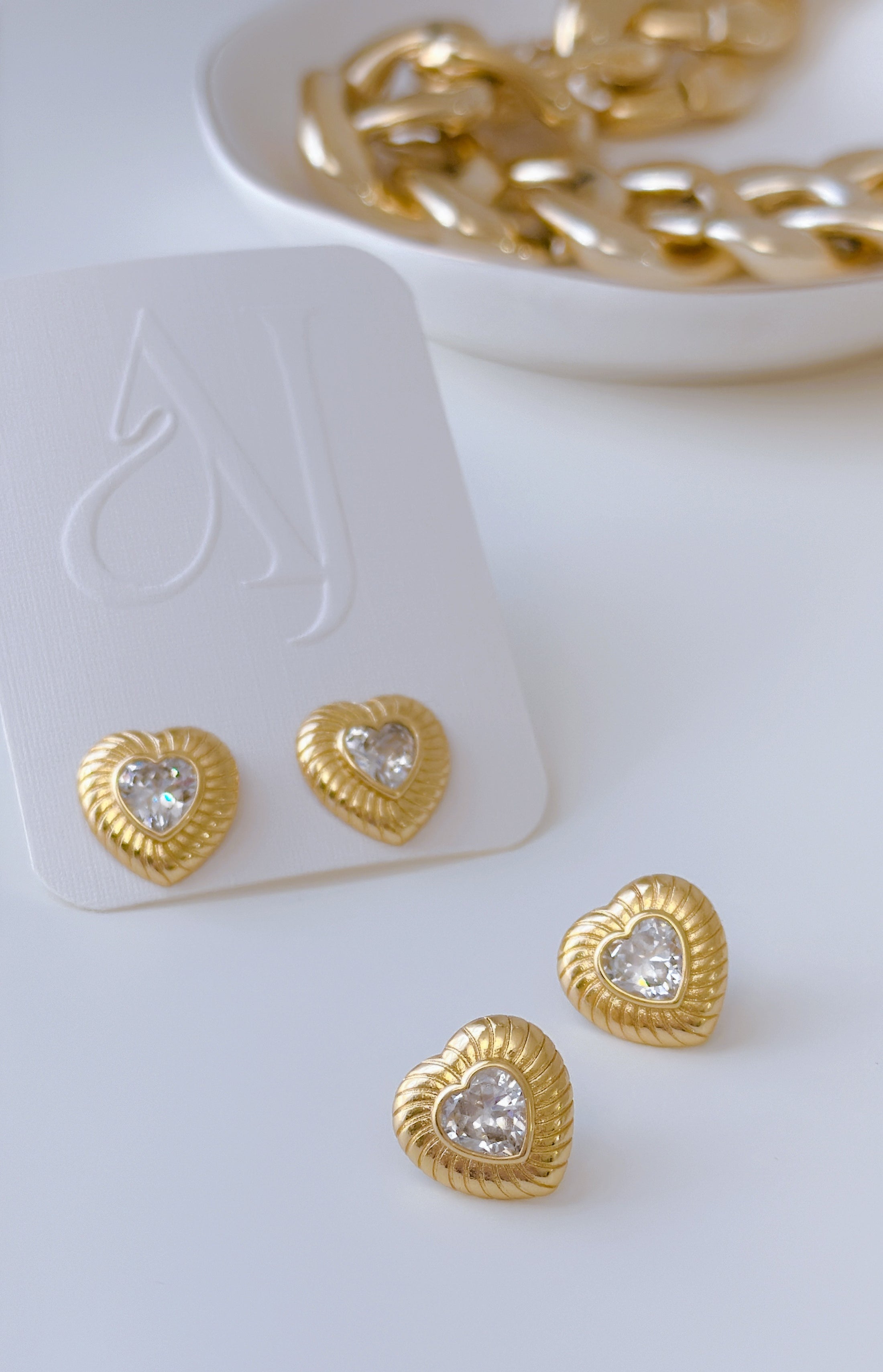 Diamond Heart Earrings