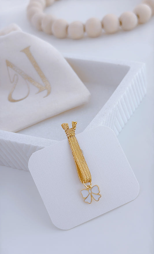 White Bow Charm